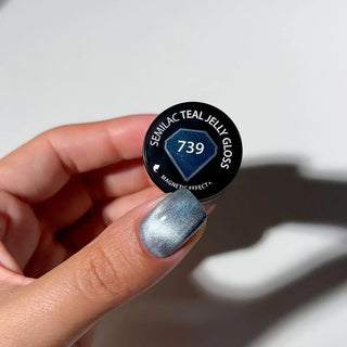 739 Teal Jelly Gloss Cat Eye UV Nagellack 7ml Semilac