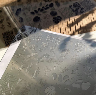 0001 Matte stamping schablone + design blatt ART STAMPING