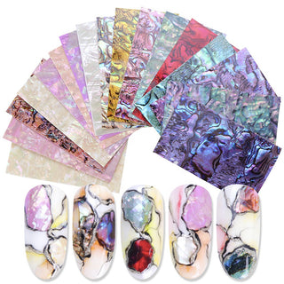 Muschel (seashell) rose 06 — Perlmutt Nailart