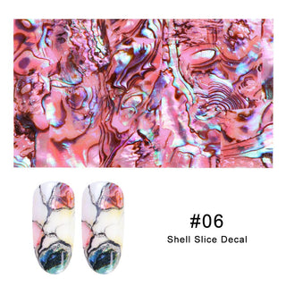 Muschel (seashell) rose 06 — Perlmutt Nailart