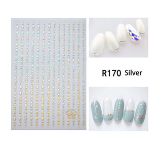 Aufkleber 3d Dots Stripes silver Nailart