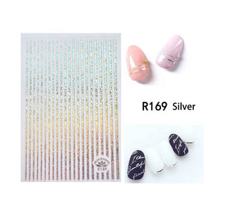 Aufkleber stripes silver holo Nailart