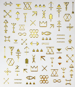 Aufkleber 3d line art 02 gold Nailart