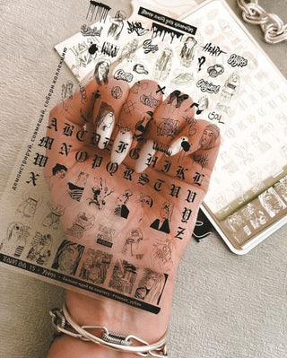 15 URBAN stamping schablone + design blatt TAKIDA