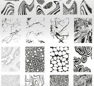 25 TEXTURES stamping schablone + design blatt TAKIDA