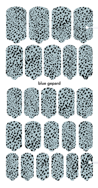 Nagelfolie Blue gepard - Nail Wraps by provocative nails & safinailstudio
