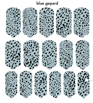 Nagelfolie Blue gepard - Nail Wraps by provocative nails & safinailstudio
