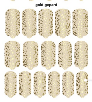 Nagelfolie Gold gepard - Nail Wraps by provocative nails & safinailstudio