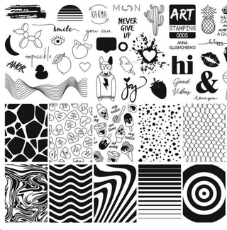 0005 stamping schablone + design blatt ART STAMPING