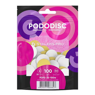 PODODISC L (25 mm) - 50 x Ersatz Schleifpapier SOFT BASE WHITE (PDFS-25) STALEKS