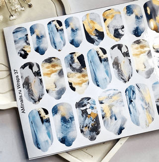 Nagelfolie 37 Nail Wraps für Maniküre AMINAILS