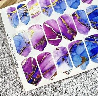 Nagelfolie 19 Foil Nail Wraps für Maniküre AMINAILS