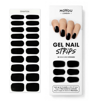 JET BLACK - Gel Nail Strip (Gel Wraps) MoYou London