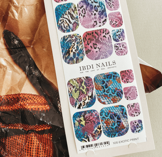 105 EXOTIC PRINT -  PEDIKÜRE Nail Wraps IBDI Nails