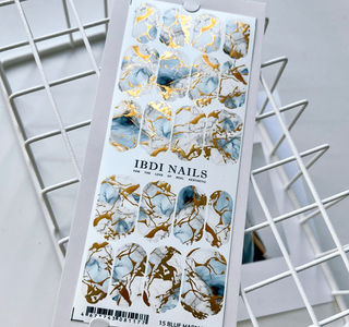 15 BLUE HARMONY - Nail Wraps IBDI Nails