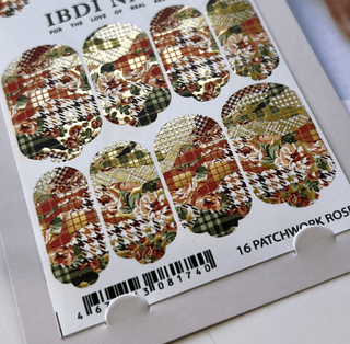 16 PATCHWORK ROSE - Nail Wraps IBDI Nails