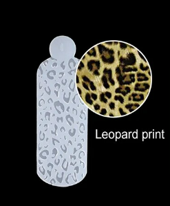 Leopard - 12 Stück Silicon Muster Einlage für Dual Tips