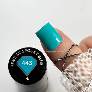 443 Spooky Blue - UV Nagellack Dunkeln leuchten 7ml Semilac