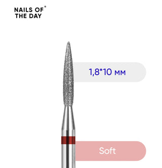 Flamme spitz (ab 1,8 bis 2,3mm) rot Fräseraufsatz NAILS OF THE DAY