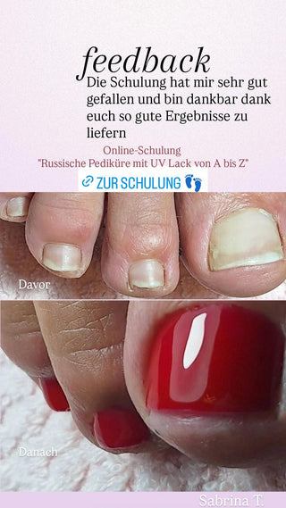 ONLINE KURS "RUSSISCHE PEDIKÜRE MIT SHELLAC: ALLES VON A BIS Z"