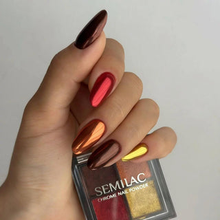 02 Nail Art Chrom Pulver Palette SEMILAC