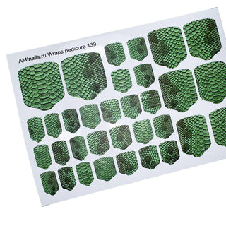 Nagelfolie 139 Wraps für Pediküre AMINAILS