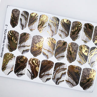 Nagelfolie 02 Foil Nail Wraps für Maniküre AMINAILS